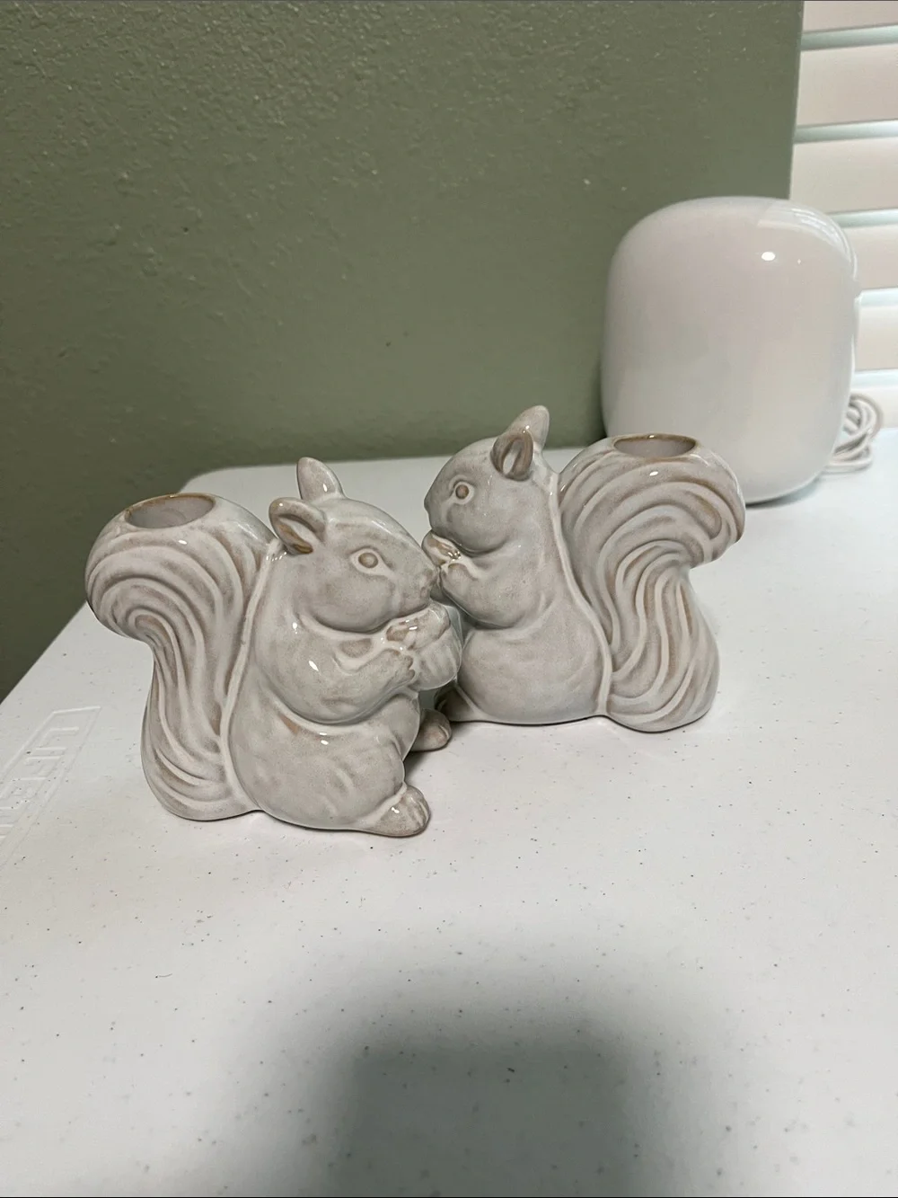 Target Ceramic Beige Squirrel Candle Holders - Pair